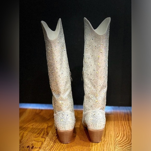 Fun Rhinestones Boots, Western Knee High Boots - Picture 4 of 8